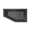 Xenz Society 160 baignoire - 160x90cm - avec trop-plein - sans bonde - Installation d'angle à droite - Acrylique Ebony mat SW103359