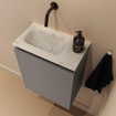 MONDIAZ TURE-DLUX Meuble toilette - 40cm - Smoke - EDEN - vasque Opalo - position gauche - sans trou de robinet SW1104550