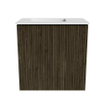 Mondiaz JOYA 40cm meuble de toilette - couleur Shadow - Vasque FAYE position Gauche Sans trou de robinet couleur Talc SW1421387