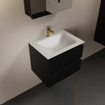 Mondiaz AIVY Ensemble de meuble - 60x45x50cm - 1 trou de robinet - 1 vasque talc Solid surface - Centre - 2 tiroirs - avec armoire de toilette - MDF Urban SW892336