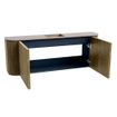 Mondiaz JOYA-DLUX Meuble de salle de bains 113.2cm - arrondis gauche et droite couleur Dusk - Vasque FAYE position Milieu Sans trou de robinet couleur Saba SW1426113