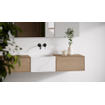 Looox Wood collection Meuble sous lavabo en bois avec 2 tiroirs 140x30x46cm chêne - vieux gris SW546694
