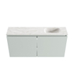 MONDIAZ TURE-DLUX meuble WC 100 cm Greey. Lavabo EDEN Ostra position droite. Sans trou de robinet. SW1104859