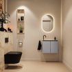 MONDIAZ TURE-DLUX 60cm toiletmeubel Plata. EDEN wastafel Frappe positie links. Met 1 kraangat. SW1102922