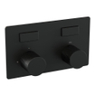 BRAUER Black Carving Douche de pluie thermostatique encastrée - boutons-poussoirs - SET 50 - douche de tête 30 cm - bras mural droit - douchette barre - flexible de douche - coude de raccordement mural - noir mat SW925387