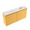 MONDIAZ TURE-DLUX Meuble toilette - 100cm - Ocher - EDEN - vasque Frappe - position droite - sans trou de robinet SW1102895