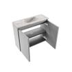 MONDIAZ TURE-DLUX Meuble toilette - 60cm - Plata - EDEN - vasque Glace - position centrale - 1 trou de robinet SW1103455