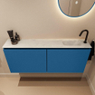 MONDIAZ TURE-DLUX Meuble toilette - 120cm - Jeans - EDEN - vasque Opalo - position droite - 1 trou de robinet SW1104371