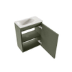 MONDIAZ TURE-DLUX Meuble toilette - 40cm - Army - EDEN - vasque Ostra - position gauche - sans trou de robinet SW1104692