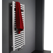 Instamat Milano gebogen elektrische handdoekradiator 60.5x122cm 600watt inclusief wandconsoles wit SW793776