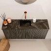 Mondiaz JOYA-DLUX 90cm toiletmeubel - kleur Shadow - Wastafel FAYE positie Midden Zonder kraangat kleur Lava. SW1422829