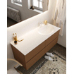 Mondiaz VICA ensemble de meuble de salle de bain - 120cm - meuble sous-vasque repos - 4 tiroirs - lavabo moon droite - 1 trou de robinet - version XL 60cm haut SW1089729