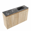 MONDIAZ TURE-DLUX Meuble toilette - 80cm - Washed Oak - EDEN - vasque Lava - position droite - sans trou de robinet SW1104128