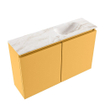 MONDIAZ TURE-DLUX Meuble toilette - 80cm - Ocher - EDEN - vasque Frappe - position droite - sans trou de robinet SW1102888