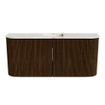 Mondiaz JOYA-DLUX Meuble de salle de bains 93.2cm - arrondis gauche et droite couleur Walnut - Vasque FAYE position Milieu 1 trou de robinet couleur Frappe SW1422332