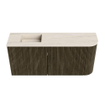 Mondiaz JOYA-DLUX 91.6cm meuble de salle de bains - arrondi droit couleur Shadow - Vasque FAYE position Gauche 1 trou de robinet couleur Meli. SW1424918