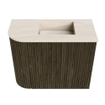 Mondiaz JOYA-DLUX Meuble de salle de bains 51,6cm - arrondi gauche couleur Shadow - Vasque FAYE position Droite 1 trou de robinet couleur Meli SW1424895