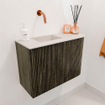 Mondiaz JOYA-DLUX 61.6cm toiletmeubel - ronding rechts kleur Shadow - Wastafel FAYE positie Links Zonder kraangat kleur Meli. SW1424893