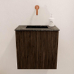 Mondiaz JOYA-DLUX 40cm toiletmeubel - kleur Walnut - Wastafel FAYE positie Midden Zonder kraangat kleur Lava. SW1422435