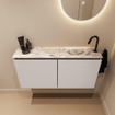 MONDIAZ TURE-DLUX meuble de toilette 100 cm Linen. Lavabo EDEN Glace position droite. Avec 1 trou de robinet. SW1103378