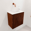 Mondiaz JOYA 40cm toiletmeubel - kleur Ruby - Wastafel FAYE positie Midden Zonder kraangat kleur Talc. SW1421723