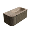MONDIAZ KURVE-DLUX meuble de salle de bains 95 cm courbure gauche couleur Shadow avec 1 tiroir et 1 porte. Lavabo BIG SMALL droite sans trou de robinet Arena. SW1431288