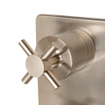 Xellanz Cross partie apparente pour mitigeur thermostatique encastré 2 voies acier brossé PVD SW62500