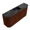 Mondiaz JOYA-DLUX Meuble de toilette 93,2cm - arrondi gauche et droite couleur Ruby - Vasque FAYE position Milieu 1 trou de robinet couleur Lava SW1423658