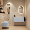MONDIAZ TURE-DLUX Meuble toilette - 100cm - Clay - EDEN - vasque Frappe - position droite - sans trou de robinet SW1102698