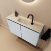 MONDIAZ TURE-DLUX Meuble de toilette 80cm Clay. Lavabo EDEN Ostra position milieu. Avec 1 trou de robinet. SW1104766