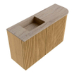 Mondiaz JOYA-DLUX Meuble de toilette 71.6cm - arrondi droit couleur Chêne - Vasque FAYE position Gauche Sans trou de robinet couleur Saba SW1424198