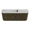 Mondiaz JOYA-DLUX 103.2cm toiletmeubel - ronding links en rechts kleur Shadow - Wastafel FAYE positie Midden 1 kraangat kleur Glace. SW1422816