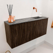 Mondiaz JOYA-DLUX 90cm meuble de salle de bains - couleur Walnut - Vasque FAYE position Droite Sans trou de robinet couleur Sombra. SW1424731