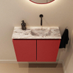 MONDIAZ TURE-DLUX meuble WC 60 cm Fire. EDEN lavabo Glace position droite. Sans trou de robinet. SW1103282