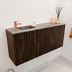 Mondiaz JOYA-DLUX 90cm meuble de salle de bains - couleur Walnut - Vasque FAYE position Gauche 1 trou de robinet couleur Oza. SW1424581