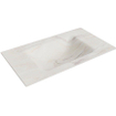 Mondiaz Grunne inbouwwastafel - 80x46x1.2cm - 0 kraangaten - 1 wasbak Cloud Midden - Solid surface Ostra (marmer) SW972204