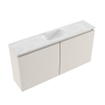 MONDIAZ TURE-DLUX meuble WC 100cm Linen. EDEN lavabo Opalo position milieu. Avec 1 trou de robinet. SW1104406