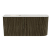 Mondiaz JOYA-DLUX Meuble de salle de bains 91,6cm - arrondi droit couleur Shadow - Vasque FAYE position Gauche 1 trou de robinet couleur Ostra. SW1423008