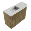 Mondiaz JOYA-DLUX Meuble de toilette 61,6cm - arrondi droit couleur Dusk - Lavabo FAYE position Gauche Sans trou de robinet couleur Opalo SW1423325