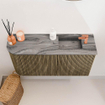 Mondiaz JOYA-DLUX 81.6cm toiletmeubel - ronding links kleur Dusk - Wastafel FAYE positie Rechts 1 kraangat kleur Sombra. SW1426165