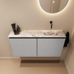 MONDIAZ TURE-DLUX meuble WC 100 cm Plata. EDEN lavabo Glace position droite. Sans trou de robinet. SW1103461