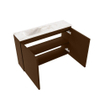 MONDIAZ TURE-DLUX Meuble toilette - 80cm - Rust - EDEN - vasque Frappe - position gauche - 1 trou de robinet SW1103003