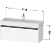 Duravit ketho 2 meuble sous-vasque avec 1 tiroir pour lavabo simple 118.4x46x44cm avec poignée anthracite noyer foncé mat SW772731