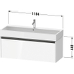 Duravit Ketho 2 wastafelonderbouwkast met 1 lade voor enkele wastafel 118.4x46x44cm met greep antraciet hoogglans wit SW772927