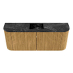 Mondiaz JOYA-DLUX 103.2cm toiletmeubel - ronding links en rechts kleur Oak - Wastafel FAYE positie Midden 1 kraangat kleur Lava. SW1422087