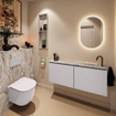MONDIAZ TURE-DLUX Meuble toilette - 120cm - Cale - EDEN - vasque Glace - position droite - 1 trou de robinet SW1103284