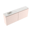 MONDIAZ TURE-DLUX Meuble toilette - 120cm - Rosee - EDEN - vasque Ostra - position gauche - 1 trou de robinet SW1105034