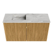 Mondiaz JOYA-DLUX Meuble de salle de bains 70cm - couleur Chêne - Vasque FAYE position Gauche Sans trou de robinet couleur Glace. SW1422019