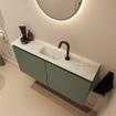 MONDIAZ TURE-DLUX Meuble toilette - 100cm - Army - EDEN - vasque Ostra - position centrale - 1 trou de robinet SW1104731