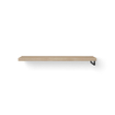 Looox Wood collection Solo plan sous vasque - 160x46cm - Avec porte-serviettes (droite) noir mat - Chêne massif Old grey SW108673